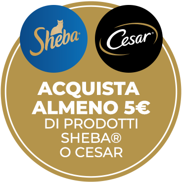 CESAR , SHEBA - 5 euro prodotti - scade 12 marzo -  - Premi,  cashback, omaggi